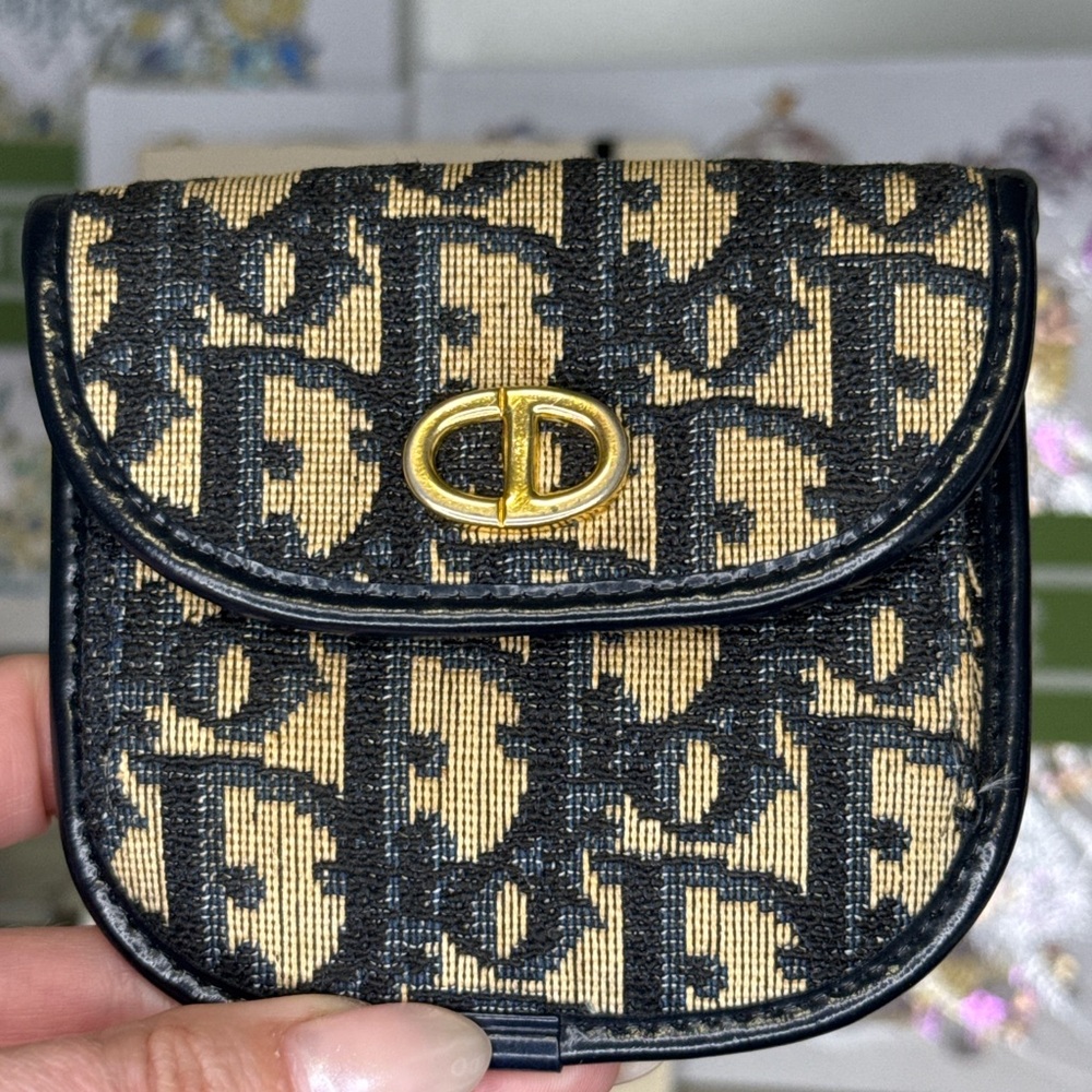 Dior Navy Patterned coin Pouch vintage